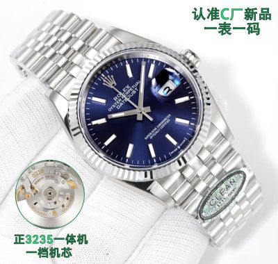 ROLEX Datejust 3235 Movement 36MM 904L Steel Luminous Blue Replica Watch
